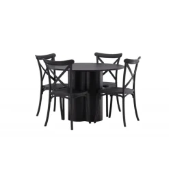 Olivia Rund Spisebordssæt - Sort