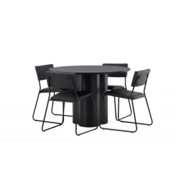 Olivia Rund Spisebordssæt - Sort