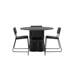 Olivia Rund Spisebordssæt - Sort