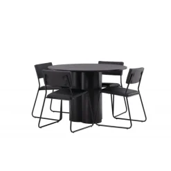 Olivia Rund Spisebordssæt - Sort