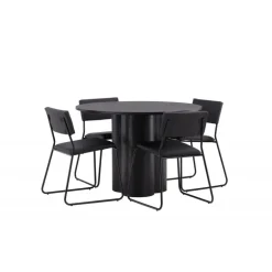 Olivia Rund Spisebordssæt - Sort