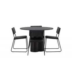 Olivia Rund Spisebordssæt - Sort