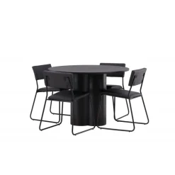 Olivia Rund Spisebordssæt - Sort