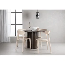 Olivia Rund Spisebordssæt - Beige og Mocca