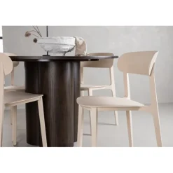 Olivia Rund Spisebordssæt - Beige og Mocca