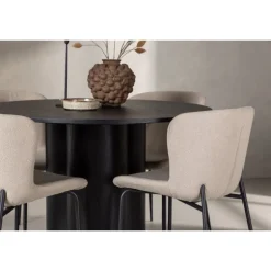 Olivia Rund Spisebordssæt - Sort og Mørkegrå