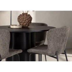 Olivia Rund Spisebordssæt - Beige og Sort