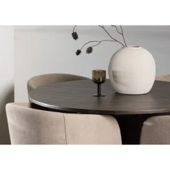 Olivia Rund Spisebordssæt - Beige og Mocca