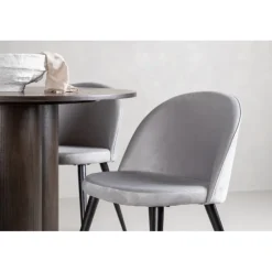 Olivia Rund Spisebordssæt - Grå og Mocca