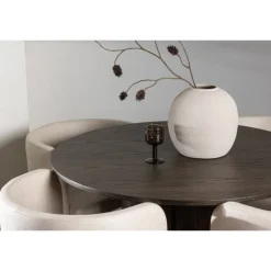 Olivia Rund Spisebordssæt - Beige og Mocca