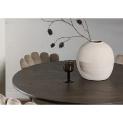 Olivia Rund Spisebordssæte - Beige og Mocca