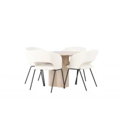 Olivia Spisebordssæt med Day Stole - Off White og - Hvid