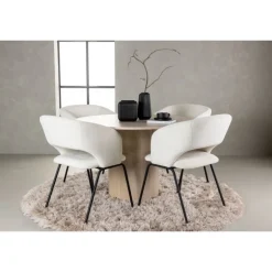 Olivia Spisebordssæt med Day Stole - Off White og - Hvid