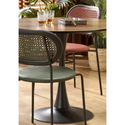 OLMO Rundt spisebord Ø90cm - Valnød/Sort