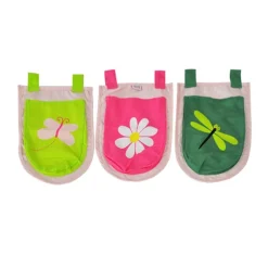 Opbevaringslommer til mellemhøj seng – Forår, lyserød (3 stk.)