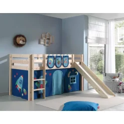 Opbevaringslommer til mellemhøj seng – Astro, blå (3 stk.)