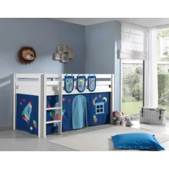 Opbevaringslommer til mellemhøj seng – Astro, blå (3 stk.)