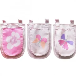 Opbevaringslommer til mellemhøjseng – Birdy, hvid/lyserød (3 stk.)