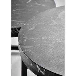 OREO sæt af to sofaborde - Sort marmor / Sort