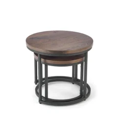 OREO sæt af to sofaborde, Valnød / Sort