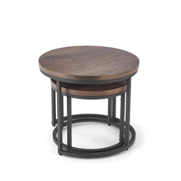 OREO sæt af to sofaborde, Valnød / Sort