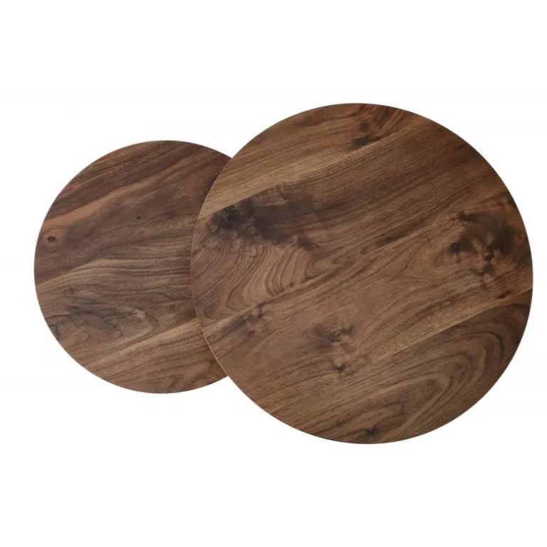 OREO sæt af to sofaborde, Valnød / Sort