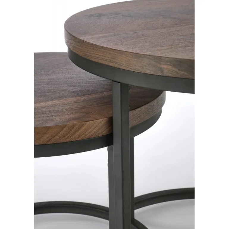 OREO sæt af to sofaborde, Valnød / Sort