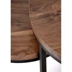 OREO sæt af to sofaborde, Valnød / Sort