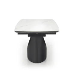 OSMAN Spisebord med udtræk, Hvid marmor / Sort