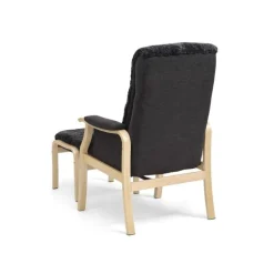 Oxford otium lænestol med skammel - Fåreskind med Natur stel