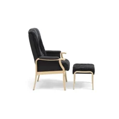 Oxford otium lænestol med skammel - Fåreskind med Natur stel