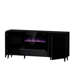 PAFOS EF TV bord 180 Sort/Sort med Sorte ben