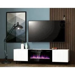 PAFOS EF TV bord 180cm Hvid Sorte ben