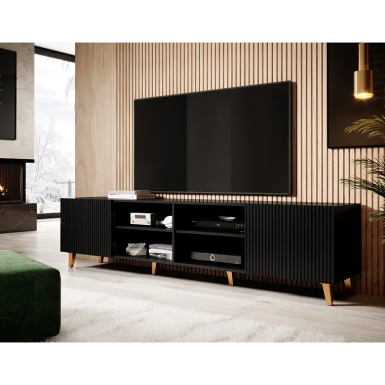 PAFOS TV bord 200/4D Sort/Sort