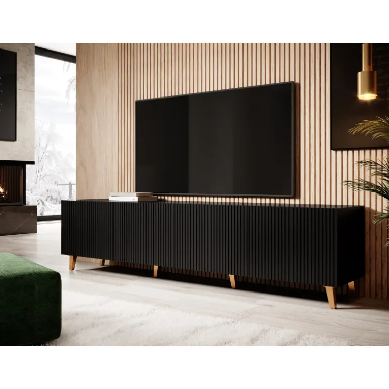 PAFOS TV bord 200/4D Sort/Sort