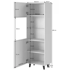 PAFOS Vitrineskab - Sort