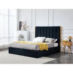 PALAZZO 160x200 seng med opbevaring - Sort og guld