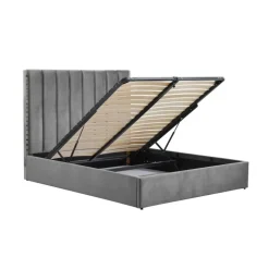 PALAZZO 160x200 seng med opbevaring - Grå og sølv