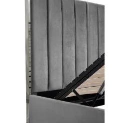 PALAZZO 160x200 seng med opbevaring - Grå og sølv