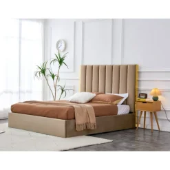 PALAZZO 160x200 seng med opbevaring - Beige/guld