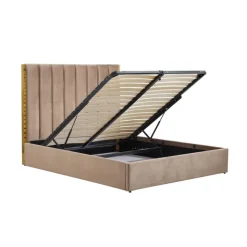 PALAZZO 160x200 seng med opbevaring - Beige/guld