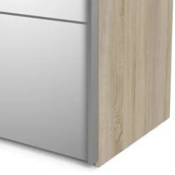 Palermo 182 cm - Skydedørsskab - 2 x spejlglas dør og egestruktur