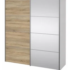 Palermo klædeskab 182 cm - Eg/Spejl