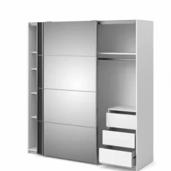 Palermo klædeskab 182 cm - Hvid,Grå