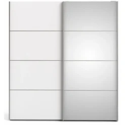 Palermo klædeskab 182 cm bred - Hvid/Spejl