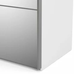 Palermo klædeskab 182 cm bred med spejl - Hvid/Grå