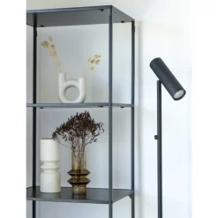 Paris Gulvlampe - Lampe i sort med stofledning på 210 cm Pære: GU10/5W LED IP20