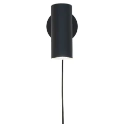 Paris Væglampe - Lampe i sort med stofledning på 190 cm Pære: GU10/5W LED IP20