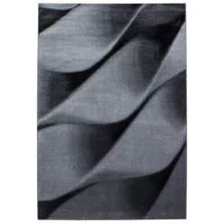 Parma Kortluvet tæppe Abstrakt Bølge - Sort