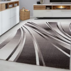 Parma Kortluvet tæppe Abstrakt Bølge - Brun